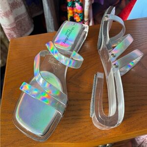 Dreamy Vintage Holographic Clear Plastic 90’s shoes from Montego Bay